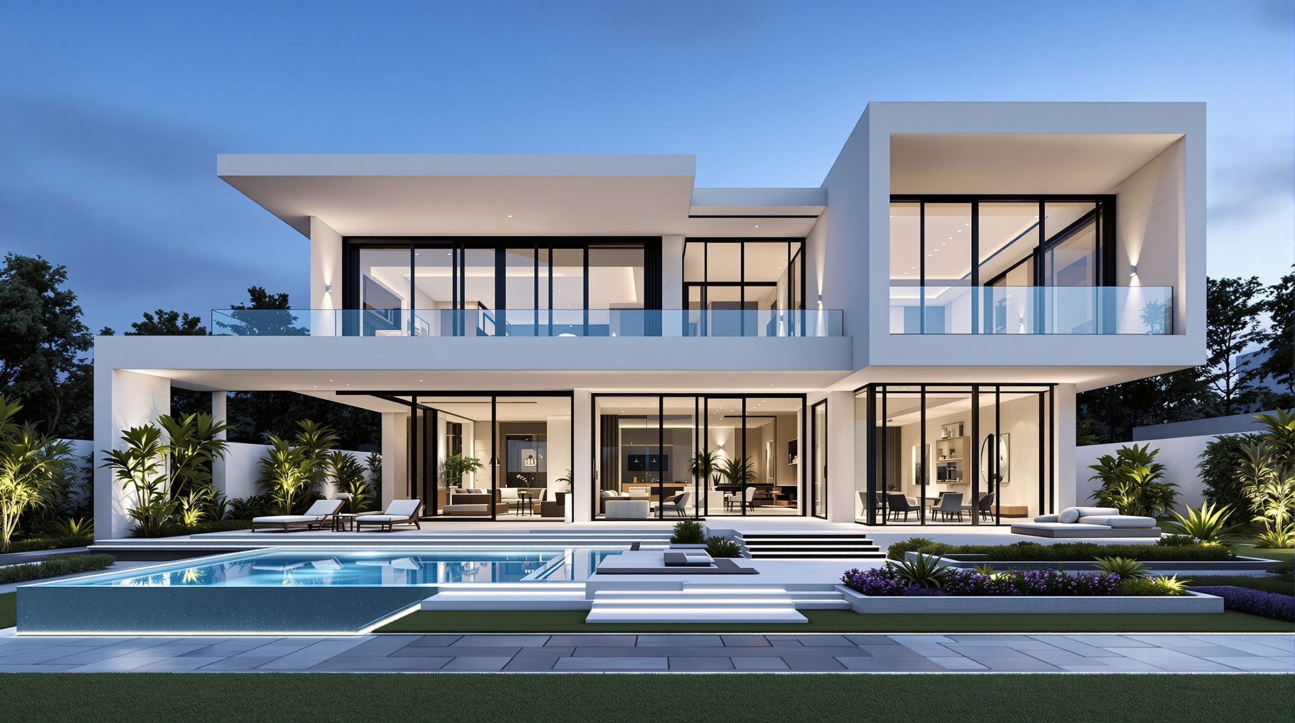 Ngoại thất biệt thự 2 tầng hiện đại luxury